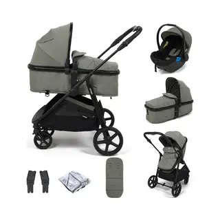 Puggle Monaco Xt 2-in-1 Pushchair With Adjustable Handle Travel System - Seagrass