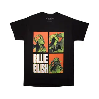 Billie Eilish - 3 Photo Logo Heren T-shirt - 2XL - Zwart