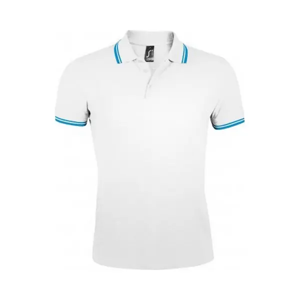 Sol'S Men's Pasadena Tipped Short Sleeve Pique Polo Shirt In Cream | Size, Medium thumbnail