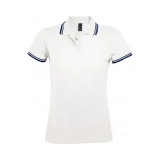 Sol'S Women's Pasadena Tipped Short Sleeve Pique Polo Shirt In Off-White | Size, Medium