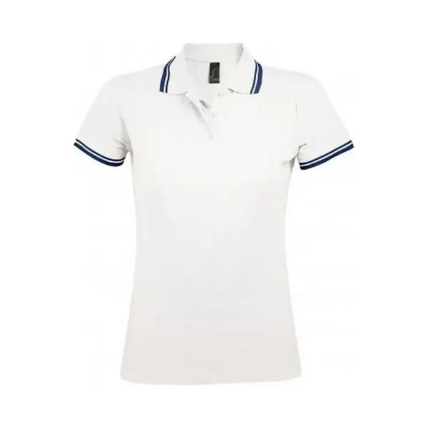 Sol'S Women's Pasadena Tipped Short Sleeve Pique Polo Shirt In Off-White | Size, Medium thumbnail