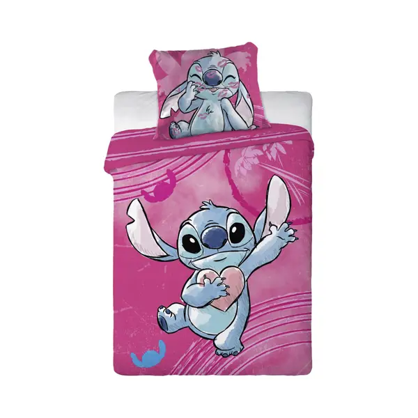 Disney Dekbedovertrek 'Stitch' Opaal / Magenta / Oudroze thumbnail