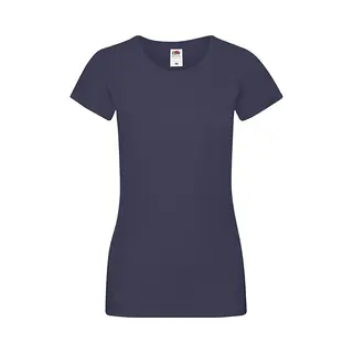 Fruit Of The Loom Lady-Fit Dames Sofspun® T-shirt - Navy / Blauw - Medium