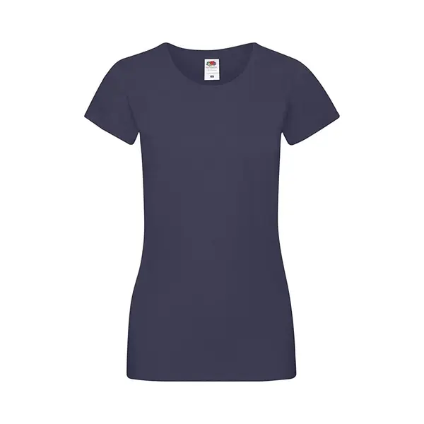 Fruit Of The Loom Lady-Fit Dames Sofspun® T-shirt - Navy / Blauw - Medium thumbnail