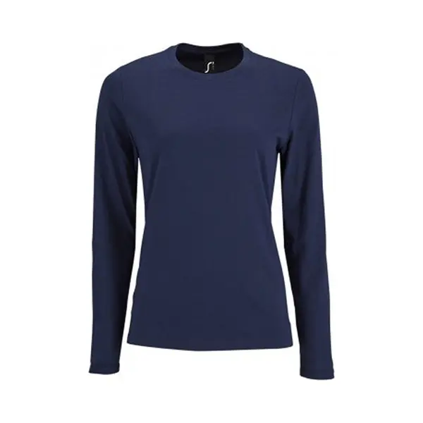 Sol'S Women's Imperial Long Sleeve T-Shirt In Navy | Size, Small thumbnail