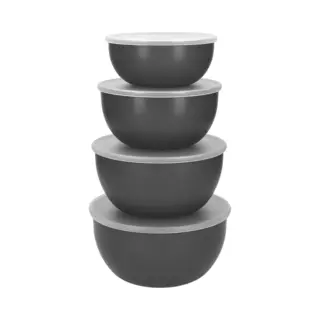 Kitchenaid 4Pc Meal Prep Bowls Set With Lids - Charcoal Grey