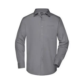 James & Nicholson Overhemd Heren Met Lange Mouw (Staalgrijs) - Maat Xl