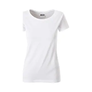 James & Nicholson James And Nicholson Dames/dames Basic Organic Katoenen T-Shirt (Wit)