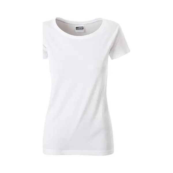 James & Nicholson James And Nicholson Dames/dames Basic Organic Katoenen T-Shirt (Wit) thumbnail