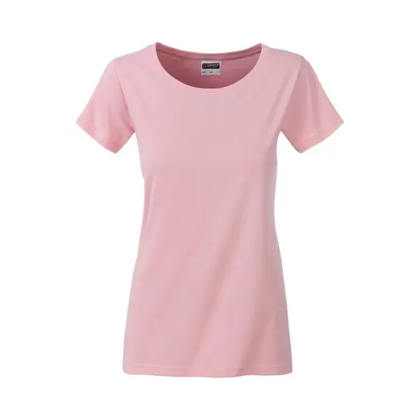 James & Nicholson James And Nicholson Dames/dames Basic Organic Katoenen T-Shirt (Zacht Roze) thumbnail