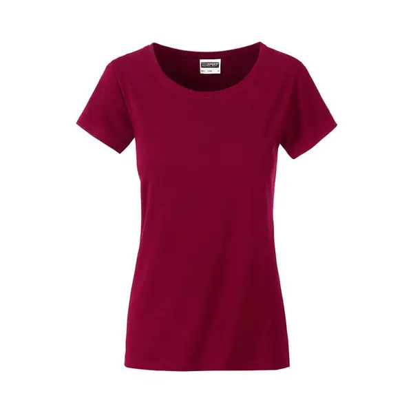 James & Nicholson James And Nicholson Dames/dames Basic Organic Katoenen T-Shirt (Wijn) thumbnail