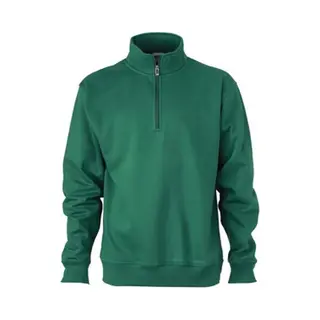 James & Nicholson James And Nicholson Uniseks Werkkleding Half Ritssweatshirt (Donkergroen)