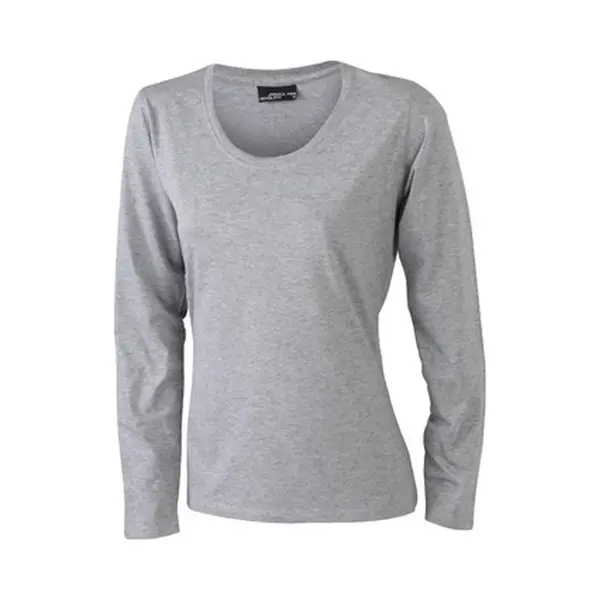 James & Nicholson James And Nicholson Dames/dames T-Shirt Met Lange Mouwen (Medium Long-Sleeved) (Grijze Heide) thumbnail