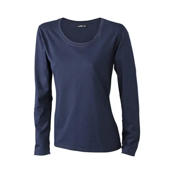 James & Nicholson James And Nicholson Dames/dames T-Shirt Met Lange Mouwen (Medium Long-Sleeved) (Marine) thumbnail