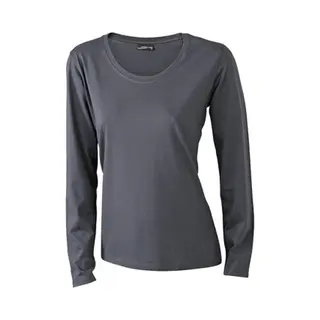 James & Nicholson James And Nicholson Dames/dames T-Shirt Met Lange Mouwen (Medium Long-Sleeved) (Grafiet)