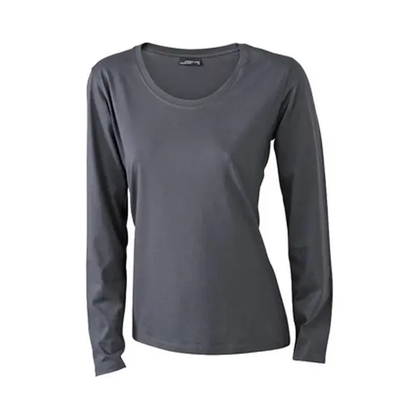 James & Nicholson James And Nicholson Dames/dames T-Shirt Met Lange Mouwen (Medium Long-Sleeved) (Grafiet) thumbnail