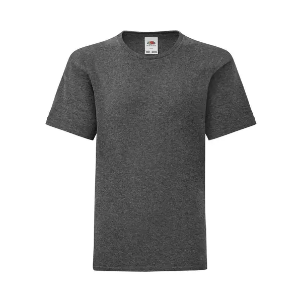 Fruit Of The Loom Jungen Iconic T-Shirt (12-13 Jahre) (Dunkelgrau Meliert) thumbnail