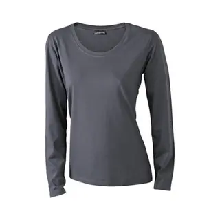 James & Nicholson James And Nicholson Dames/dames T-Shirt Met Lange Mouwen (Medium Long-Sleeved) (Grafiet)