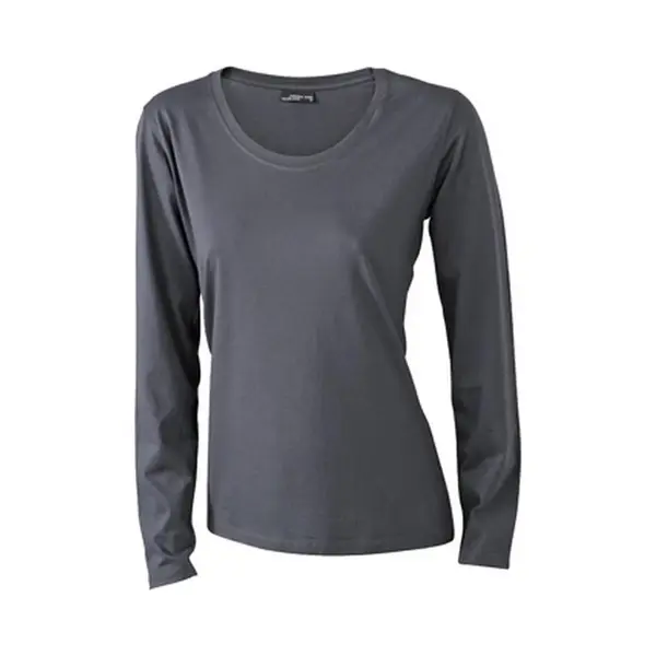 James & Nicholson James And Nicholson Dames/dames T-Shirt Met Lange Mouwen (Medium Long-Sleeved) (Grafiet) thumbnail