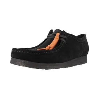Clarks For Man. 26155519 Black Wallabee Leather Shoes (41), Flat, Suede, Laces, Casual