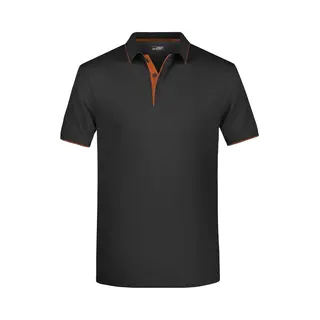 James & Nicholson James And Nicholson Heren Polo Stripe Shirt (Zwart/Oranje)