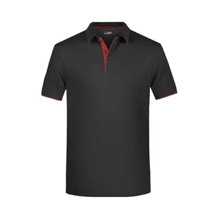 James & Nicholson James And Nicholson Heren Polo Stripe Shirt (Zwart/Rood)