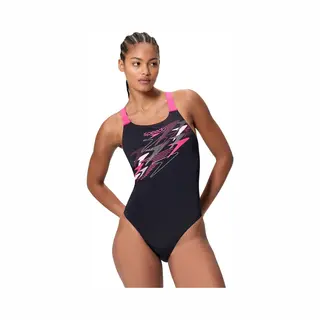 Speedo Medley Logo Medalist One Piece Schwimmanzug Für Damen, Schwarz, 40