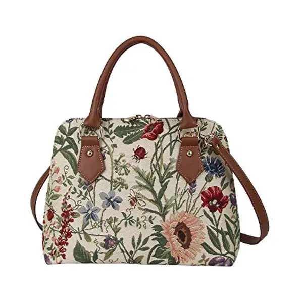 Signare Tapestry Handbags Shoulder Bag And Crossbody Bags For Women With Garden Design (Morning Garden, Conv-Mgd) thumbnail