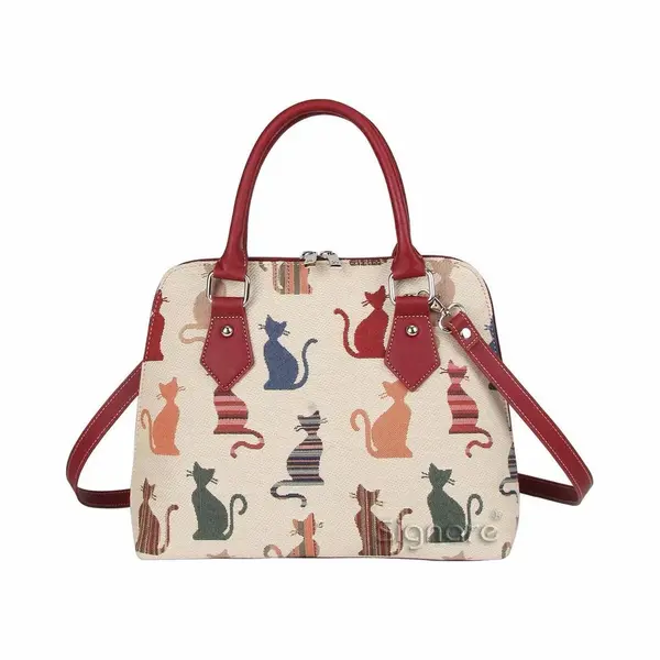 Signare Handtas - Driehoekstas - Gobelin - Cheeky Cat - Kat - 25258 thumbnail