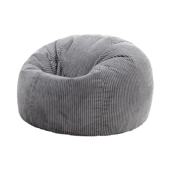 Icon Kingston Cord Bean Bag, Charcoal Grey, Large Adult Bean Bag Chair With Filling Included, Comfy Chair, Living Room Furniture, Bedroom Furniture thumbnail