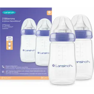 Lansinoh Naturalwave Babyflaschen 240ml & Sauger M
