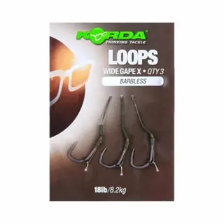 Korda Df Wide Gape Barbless Loop Rigs, 4