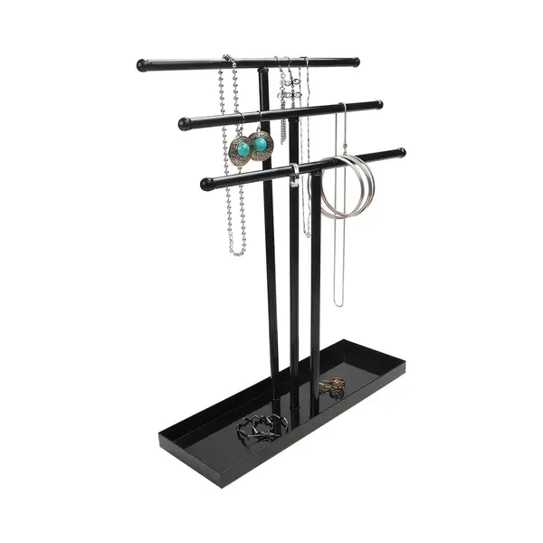 Belle Vous Zwart Metalen 3 Laags Sieraden Display Standaard & Opslag Basis Tray Houder – Boom Tafeltop Hangende Organizer – Hanger Voor Kettingen, thumbnail