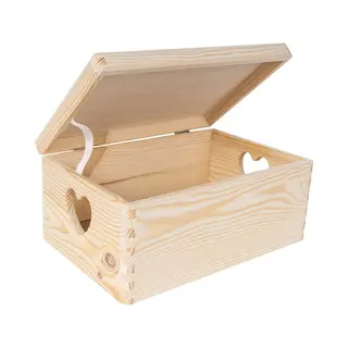Creative Deco Aufbewahrungsbox Holzkiste Mit Deckel Erinnerungsbox Holzbox, Herzförmige Griffe