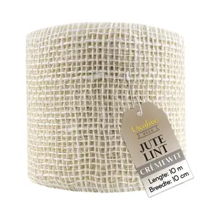 Creative Deco Jute Lint Wit | Rol 10 Cm Breed 10 M Lang | Diy Kunst & Handwerk Cadeauverpakking | Bruiloft Feest Boho