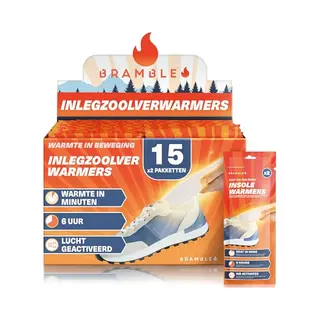 Bramble - Foot Insole Warmers (15 Pairs, 30 Total) - Full Foot Warming Insoles For Shoes And Boots - Air-Activated & Odour-Free - Up To 6 Hours Of
