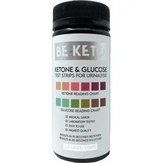Be Keto | Keton En Glucose Teststrips 100 Keto Diet Urine Tester Strips Gewichtsverlies Analyse Geschikt Voor Ketogeen, Paleo, Low Carb