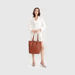 Miss Lulu Handtas - Schoudertas - Tote Bag - Shopper - Bruin