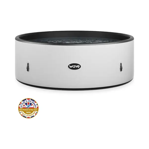 Wave Spas Ontario 6 Person Herringbone Round Drop Stitch Hot Tub - Size, 6 Seater - White - Wilko thumbnail