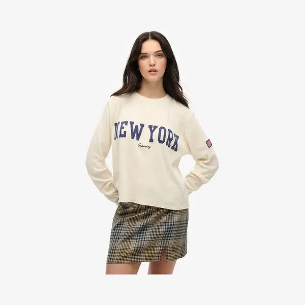 Superdry, Damen, Shirts, Athletic Essential Langarmshirt Mit Grafik, Weiss, (Xs) thumbnail
