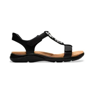 Clarks Für Damen. 26185964 Kitly Gem Ledersandalen Schwarz (39), 1 Bis 3 Cm, Klettverschluss, Lässig