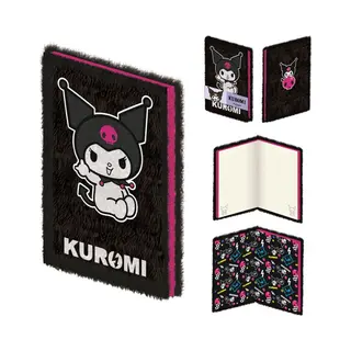 Pyramid International Kuromi Rock Out A5 Plush Casebound Notebook, Official Licensed Sanrio Hardcover Lined Journal, Cute Kawaii Writing Book For School, College, Diary,