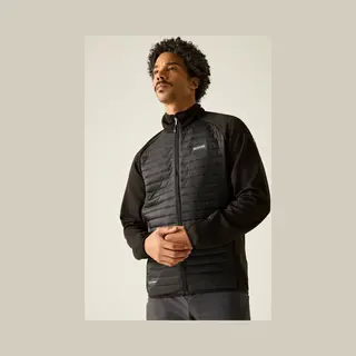 Regatta Men's Clumber Hybrid Insulated Padded Jacket In Jet Black | Size, Large
