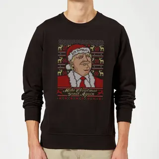 Alternative Christmas Make Christmas Great Again Donald Trump Christmas Jumper - Black - L