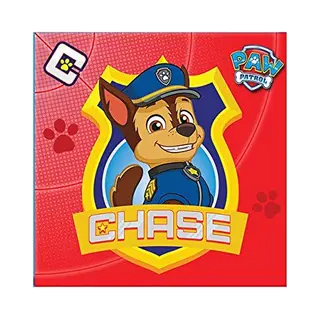 Procos 89777 - Servietten Paw Patrol, 20 Stück, Größe 33 X 33 Cm, Mundtuch, Kindergeburtstag, Partygeschirr, Tischdekoration, Red
