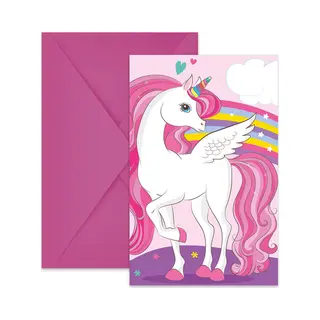 Procos Unicorn Rainbow Invitations 6 Pack