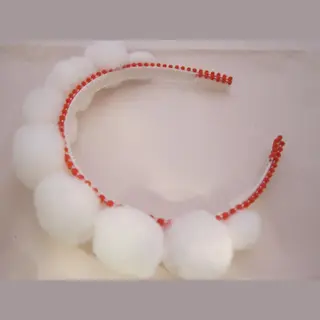 ZoeZo Design - Diadeem - Haarband - Snow - Wit - Oranje - One Size - Kinderen