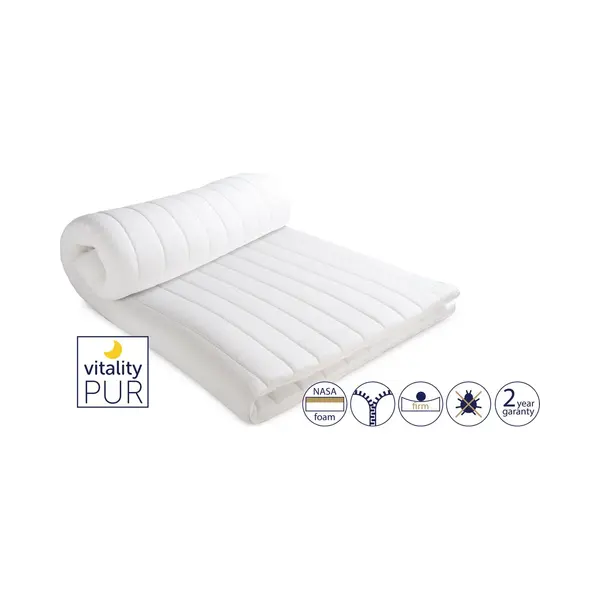 Vitality Pur Sleep Fit Topper – 140x200 Cm - 5 Cm Traagschuim SG50 – Inclusief Gratis Hoofdkussen(s) – Wasbare Tijk & Anti-Allergisch thumbnail