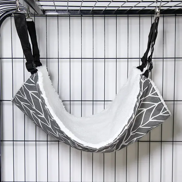 Omkeerbare Hangmat Voor Katten Zachte Ademende Hangmat Voor Huisdierenkooi Met Verstelbare Banden En Metalen Haken Dubbelzijdig Hangend Bed Voor thumbnail