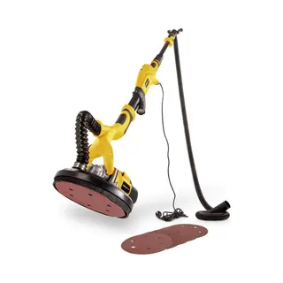 Powerplus Power Plus Schleifmaschine POWX04761 Schleifer Mit Teleskopstiel, Absaugung Und Schleifpapier - Power Langhalsschleifer Und Trockenbauschleifer Als